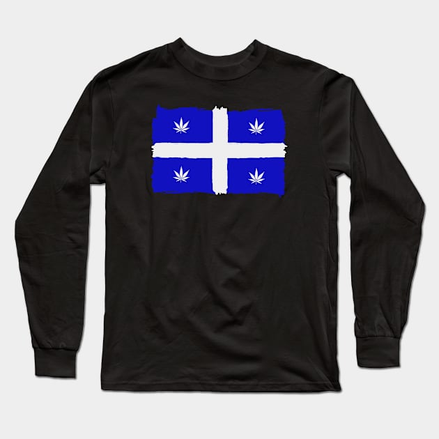 Quebec weed flag Long Sleeve T-Shirt by JulieVie Design